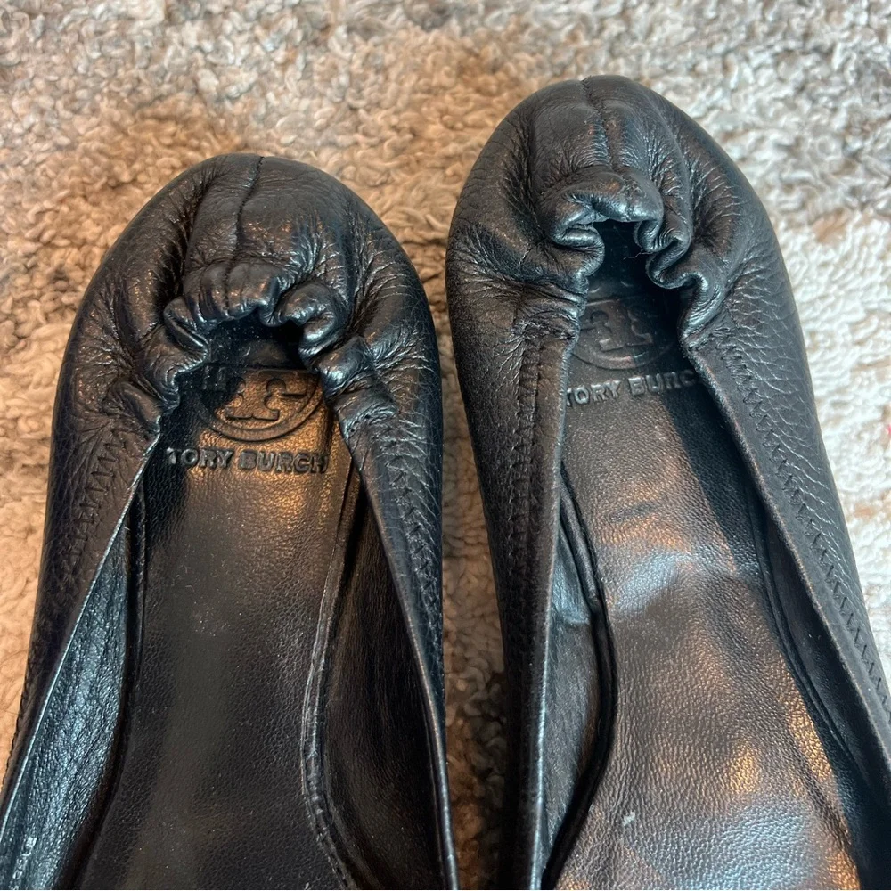 Tory Burch black leather Reva ballet flats - Picture 10 of 14